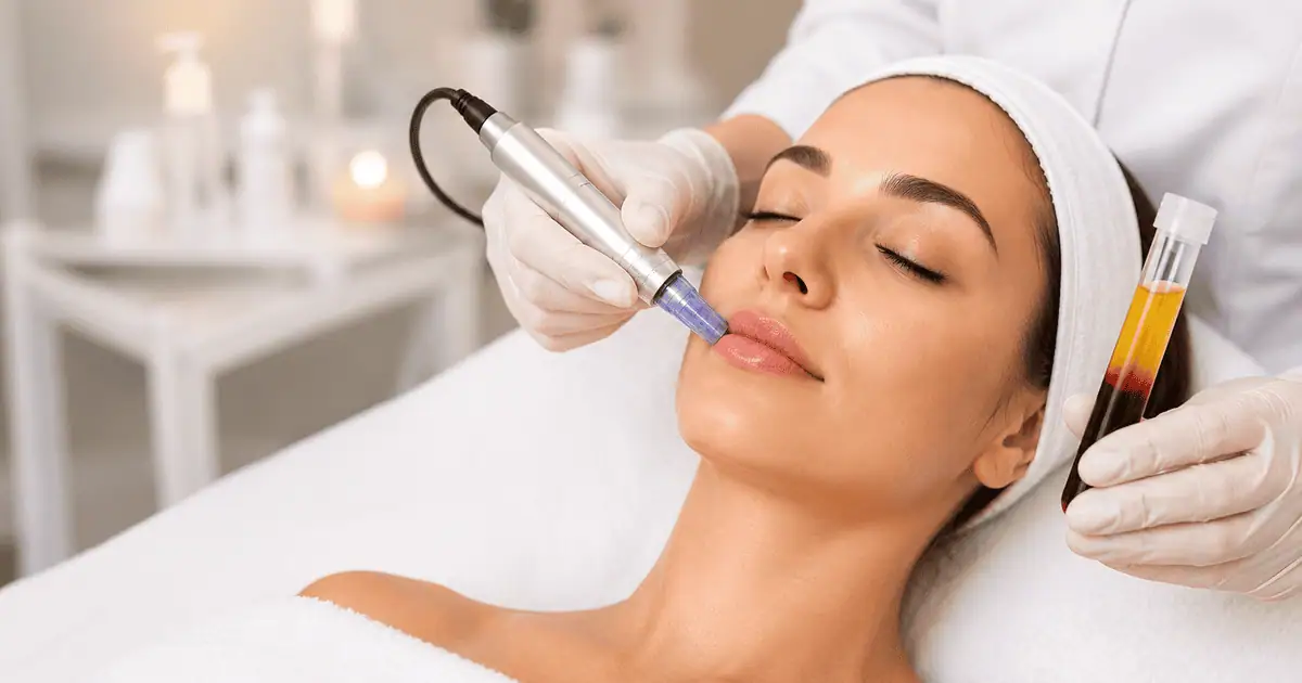 Microneedling with PRP treatment for fine lines and skin rejuvenation